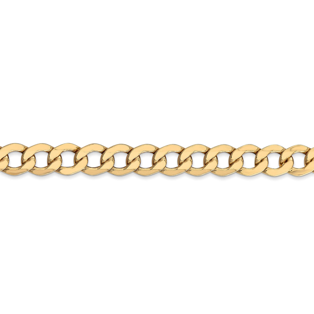 14k Yellow Gold 7.0m SemiSolid Curb Link Chain