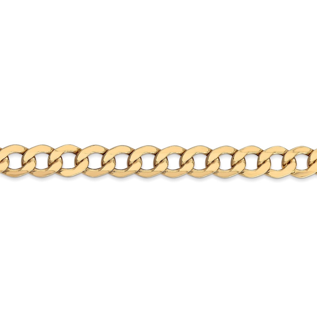 14k Yellow Gold 7.0m SemiSolid Curb Link Chain