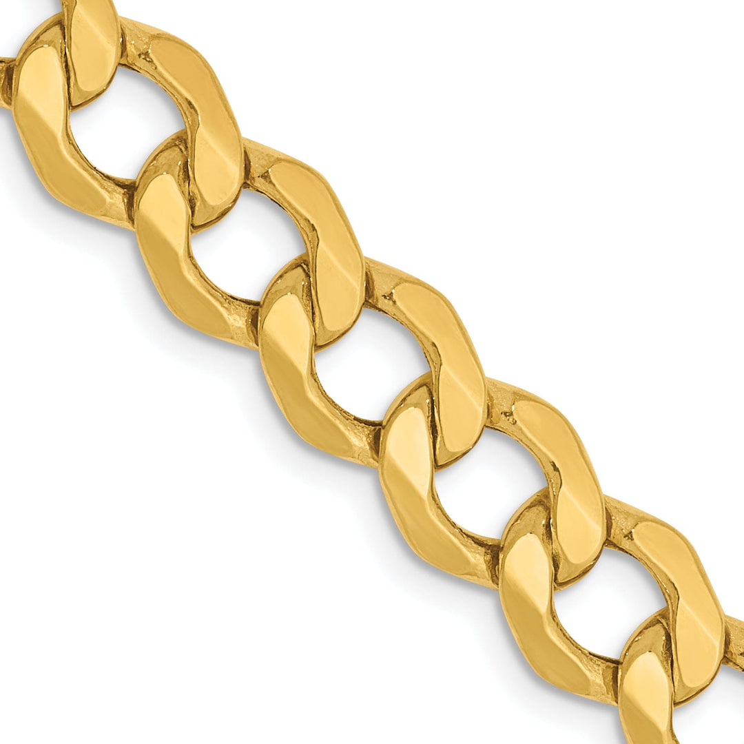 14k Yellow Gold 7.0m SemiSolid Curb Link Chain