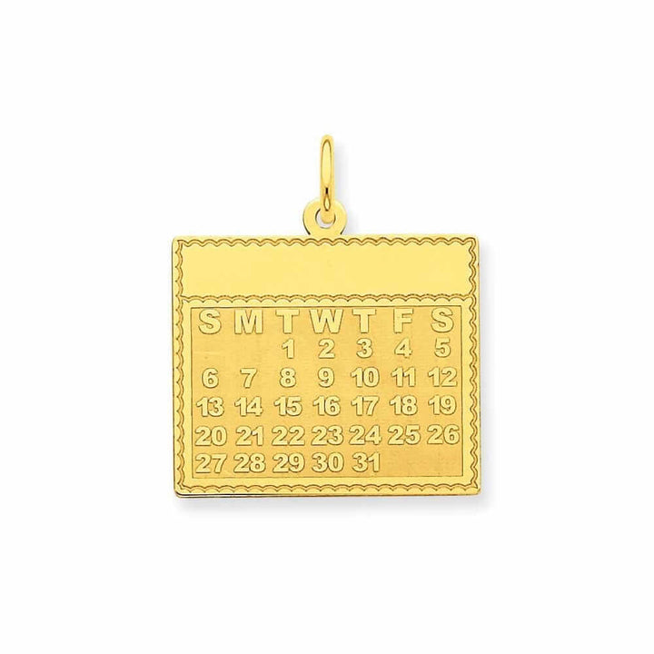 14 Yellow Gold Tuesday First Day Calendar Charm