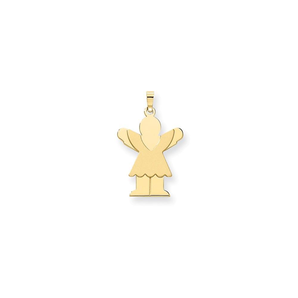 14k Yellow Gold Love Girl With Ruffled Skirt Charm