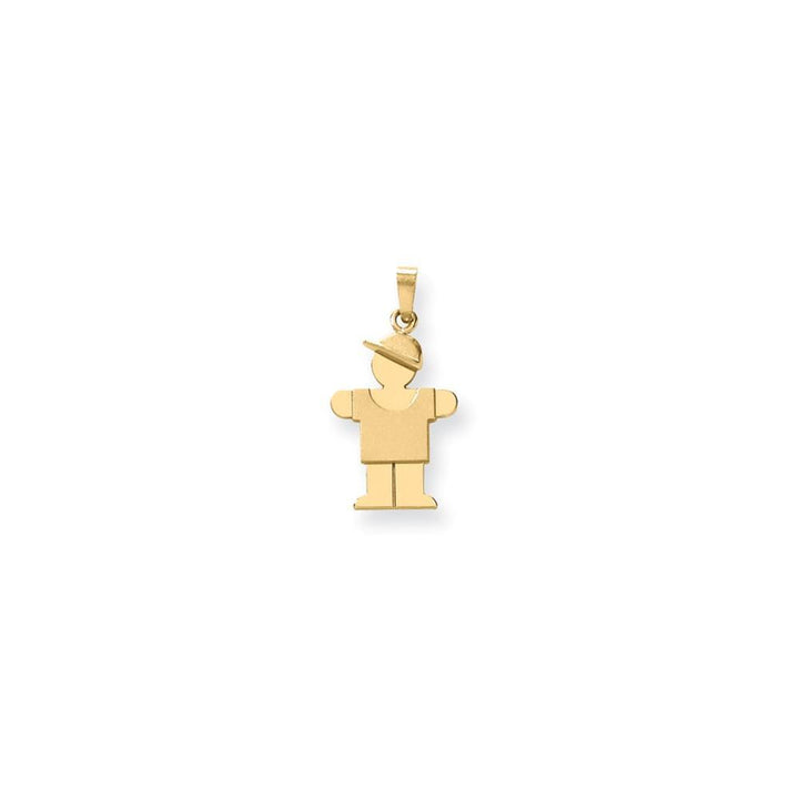 14k Yellow Gold Polished Boy With Hat Hugs Charm