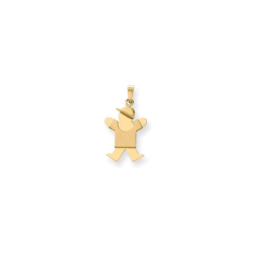 14k Yellow Gold Polished Boy With Hat Joy Charm