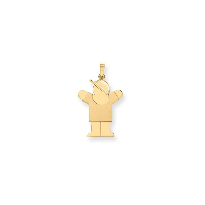 14k Yellow Gold Polished Boy With Hat Love Charm