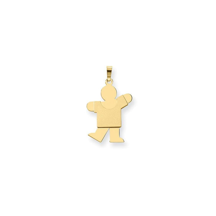 14k Yellow Gold Polished Satin Kiss Boy Charm