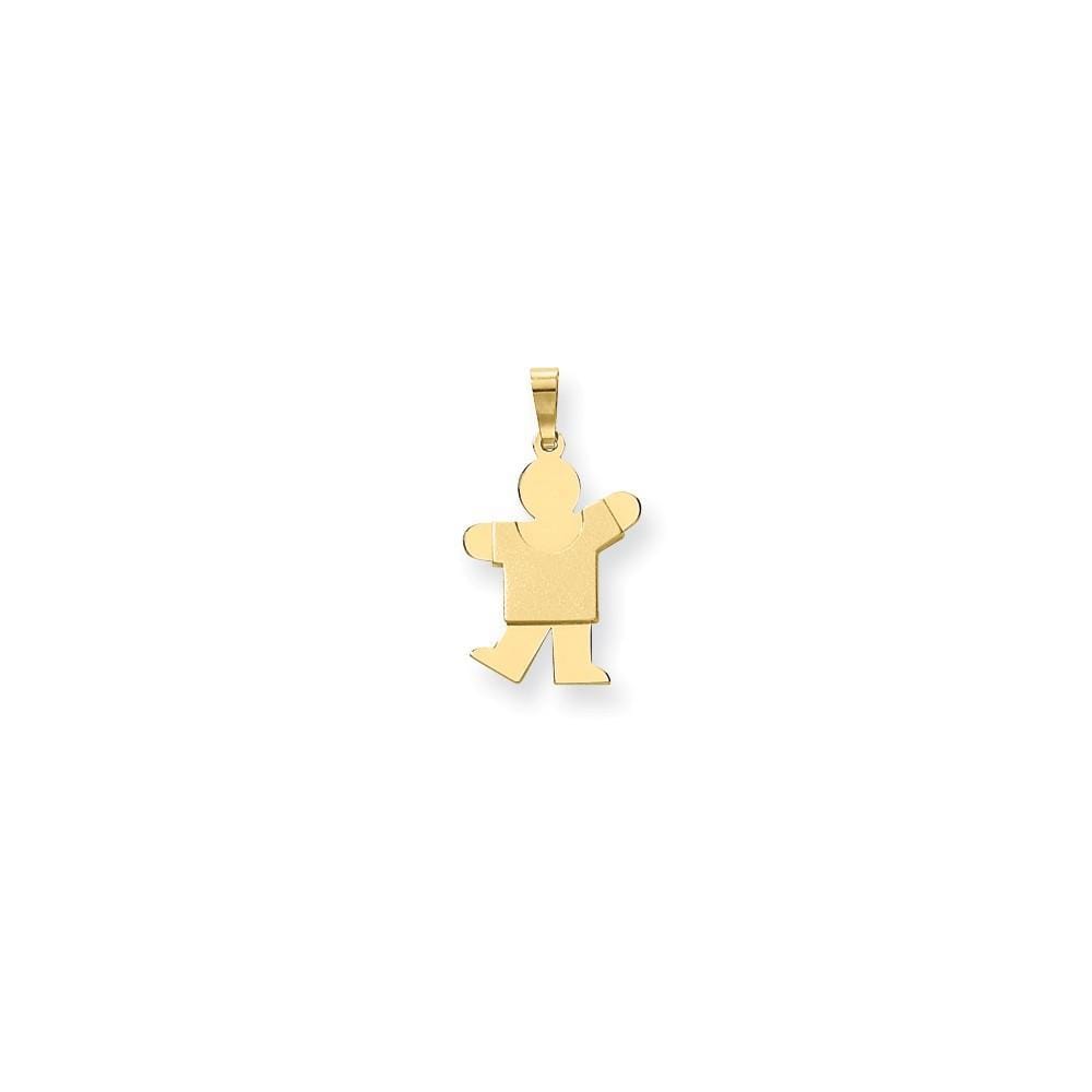 14k Yellow Gold Polished Satin Kiss Boy Charm