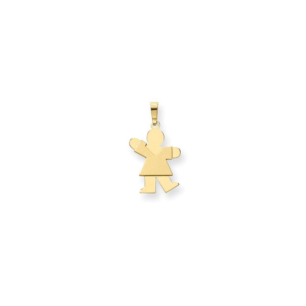 14k Yellow Gold Polished Satin Kiss Girl Charm