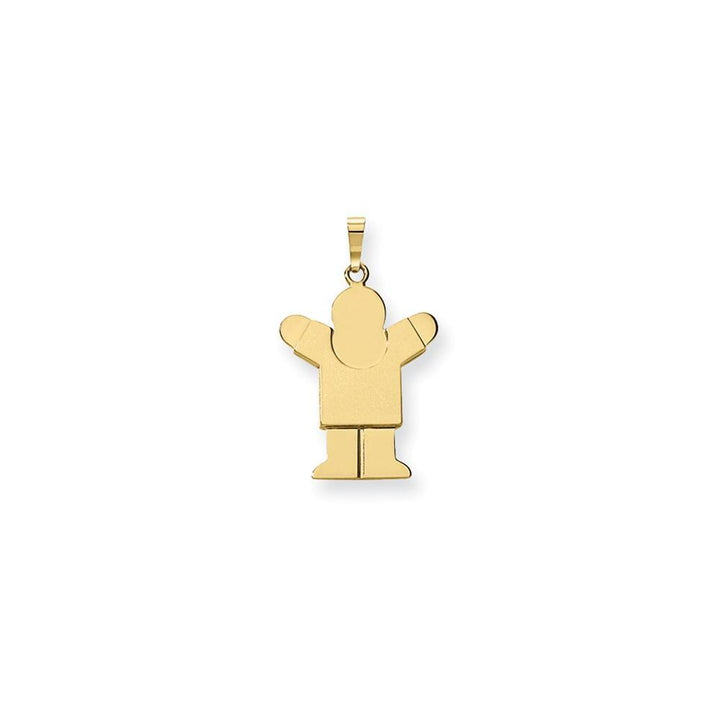 14k Yellow Gold Satin Solid Love Boy Charm