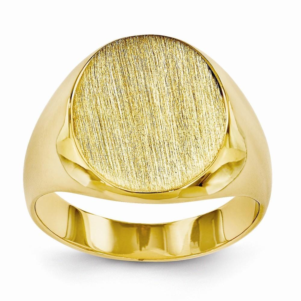 14k Yellow Gold Solid Back Signet Ring