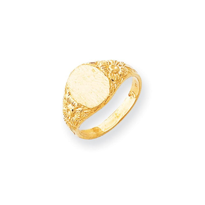 14k Yellow Gold Solid Back Signet Ring