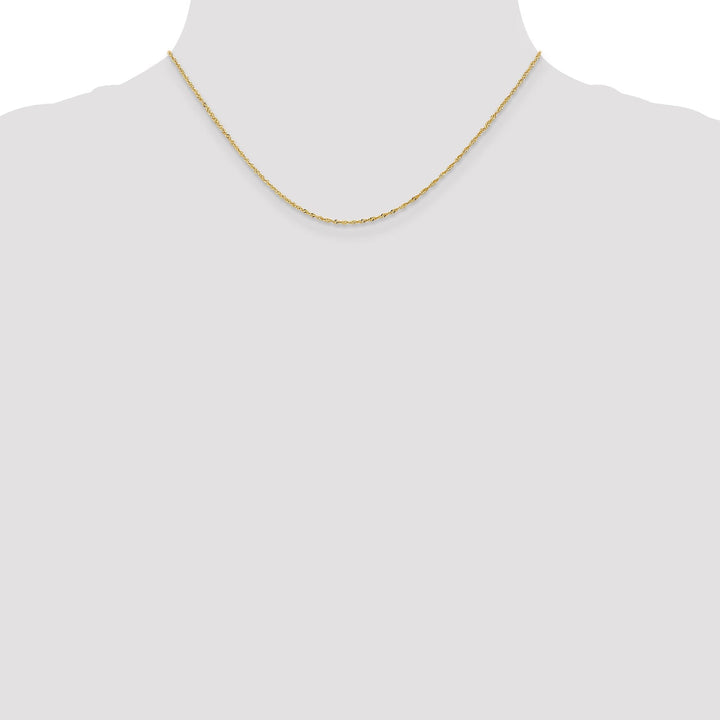 14k Yellow Gold 1 mm Light Singapore Chain