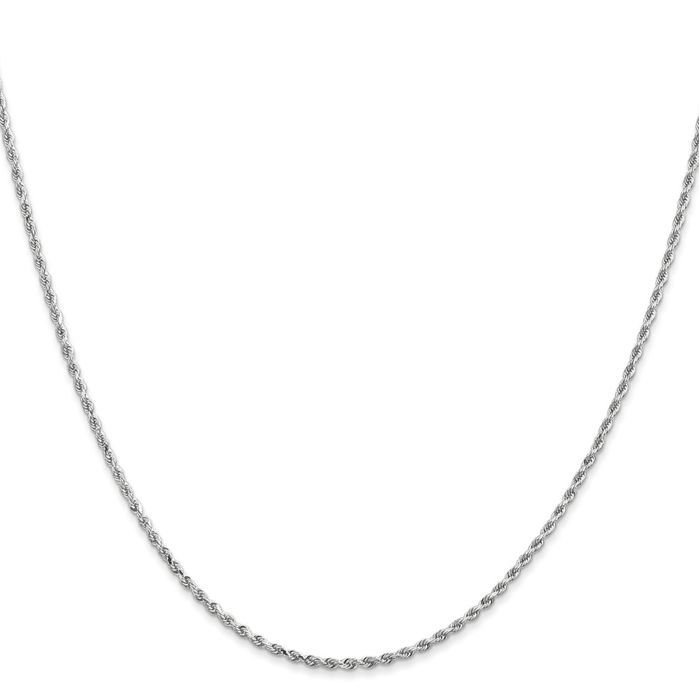 14K White Gold 1.5mm Diamond Cut Rope