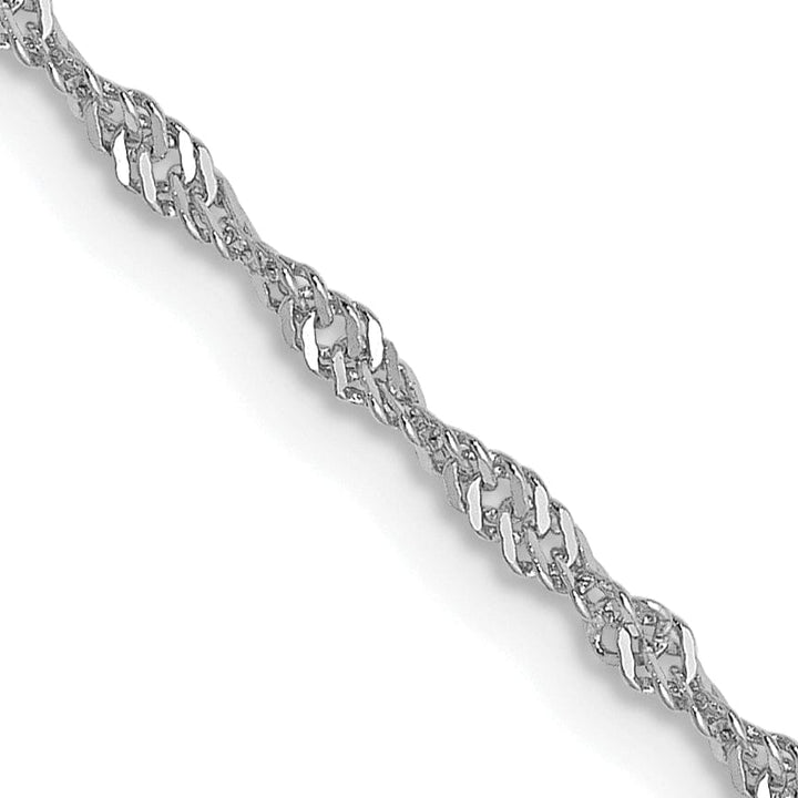 14K White Gold 1.3 mm Singapore Chain