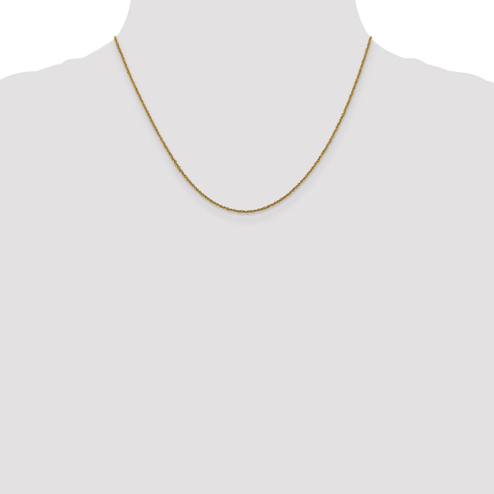 14k Yellow Gold 1 mm Sparkle Singapore Chain