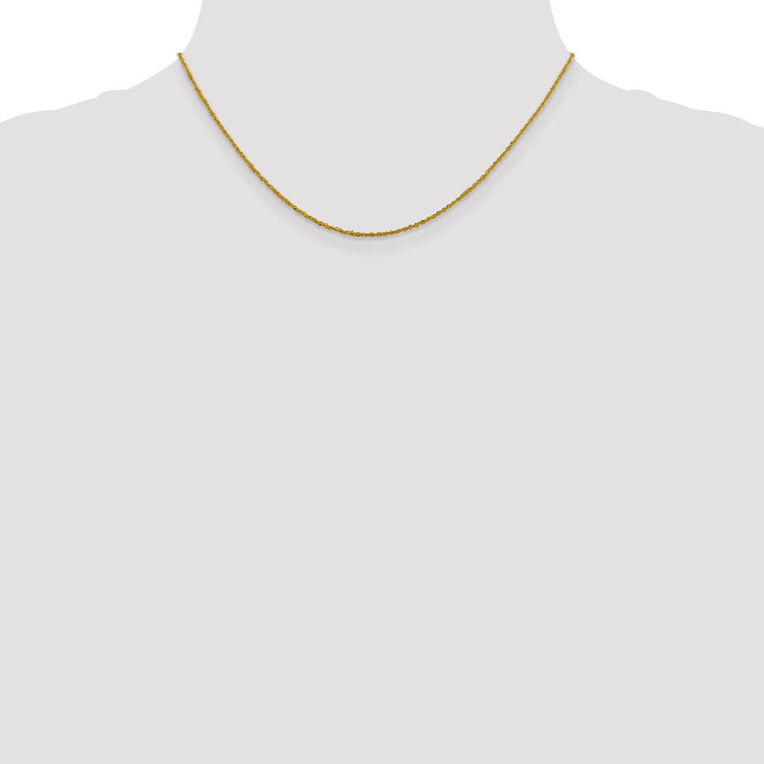 14k Yellow Gold 1.3 mm Sparkle Singapore Chain