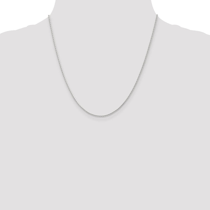 14K White Gold 1.3mm D.C Spiga Wheat Chain