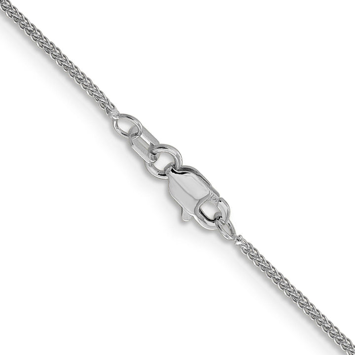 14K White Gold .8 mm D.C Quadra Wheat Chain