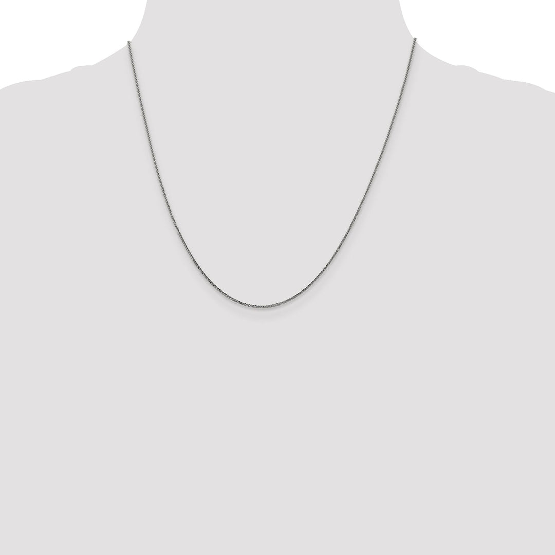 14K White Gold .8 mm D.C Quadra Wheat Chain