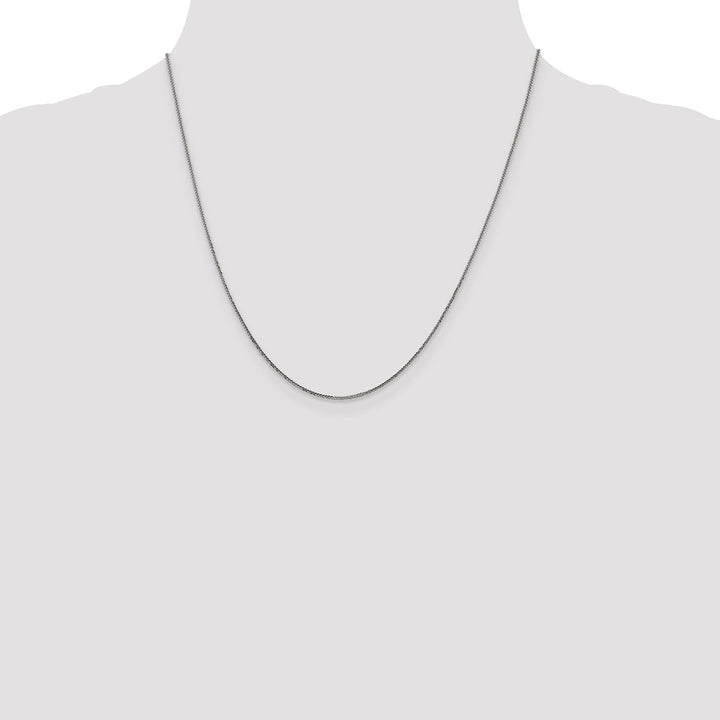 14K White Gold .8 mm D.C Quadra Wheat Chain