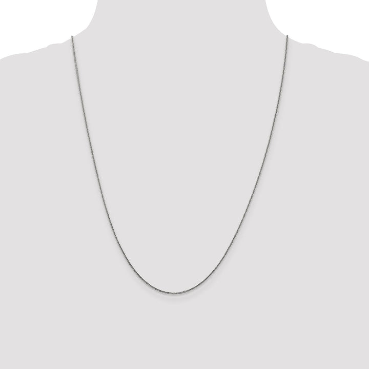 14K White Gold .8 mm D.C Quadra Wheat Chain