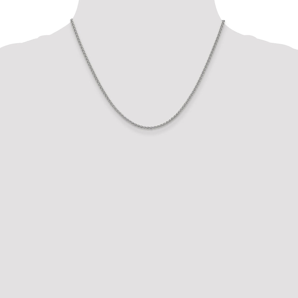 14K White Gold 2.1mm Spiga Wheat Chain