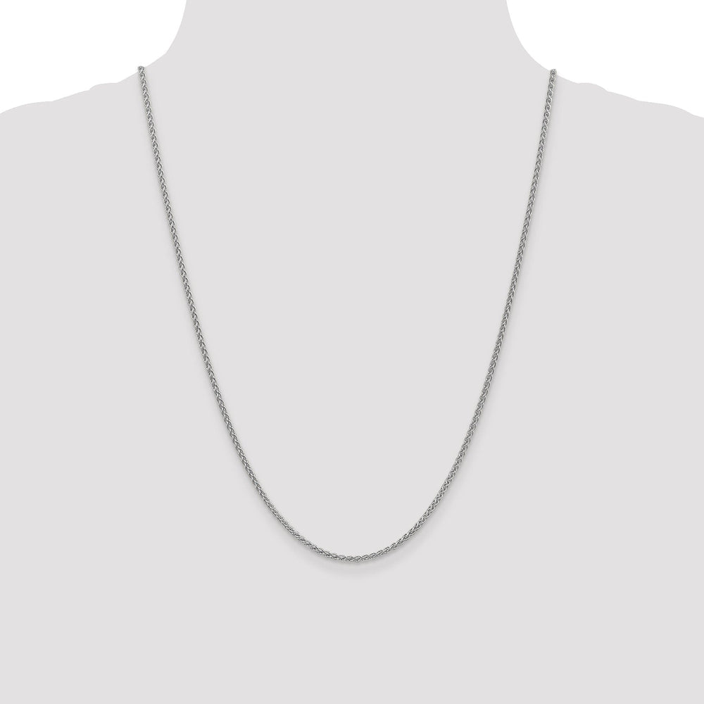 14K White Gold 2.1mm Spiga Wheat Chain