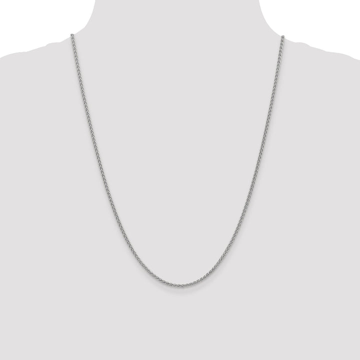 14K White Gold 2.1mm Spiga Wheat Chain