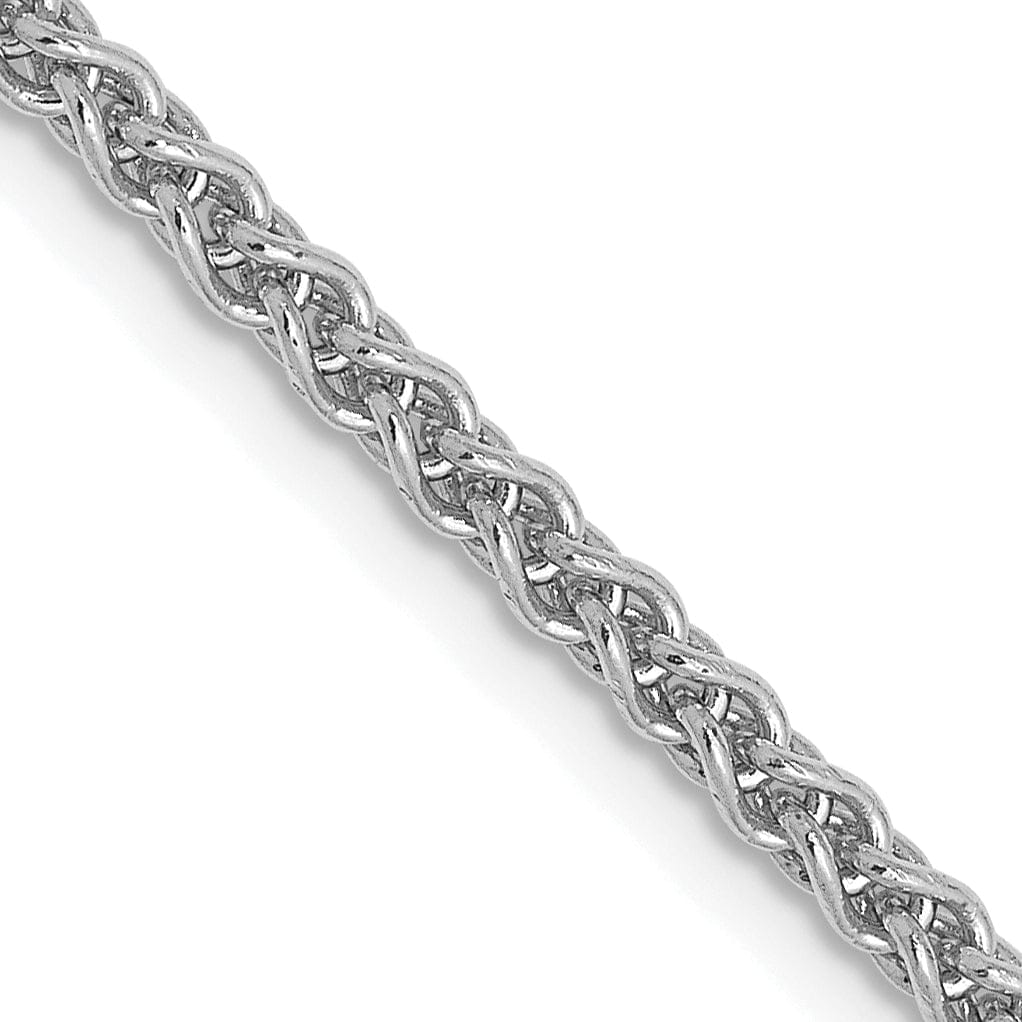 14K White Gold 2.1mm Spiga Wheat Chain