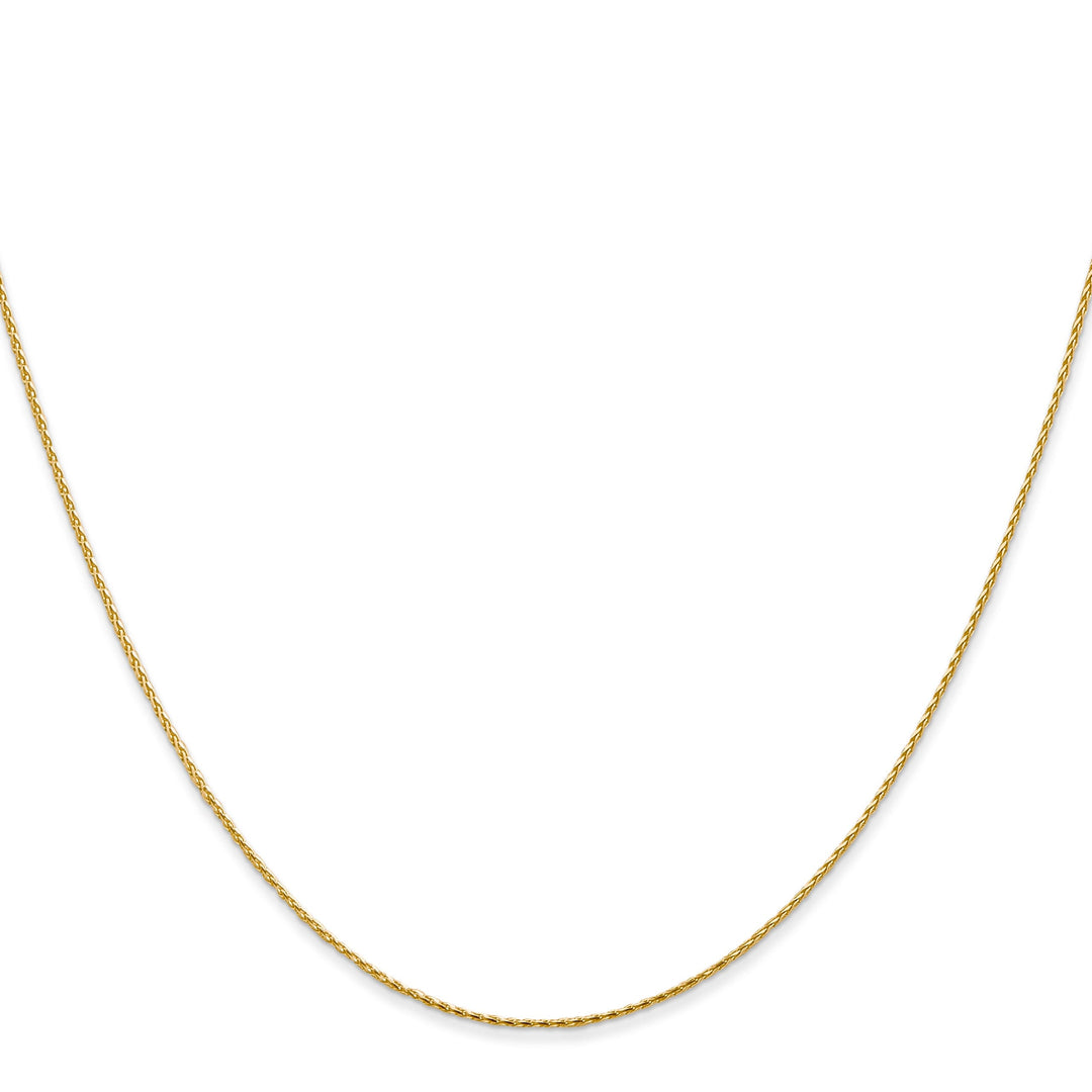 14k Yellow Gold .80mm Round D.C Wheat Chain