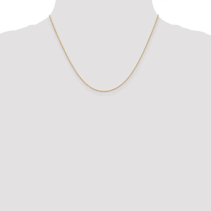 14k Yellow Gold .80mm Round D.C Wheat Chain