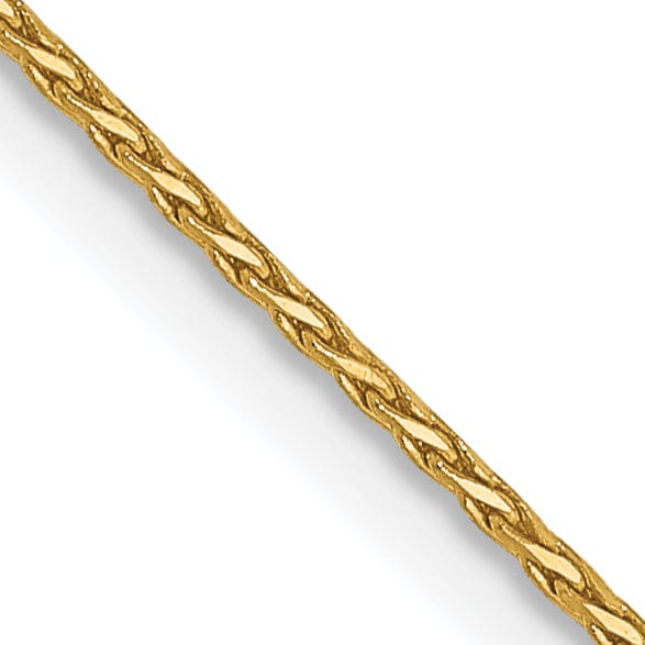 14k Yellow Gold .80mm Round D.C Wheat Chain