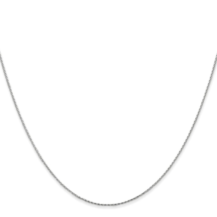 14K White Gold .80mm Round D.C Wheat Chain