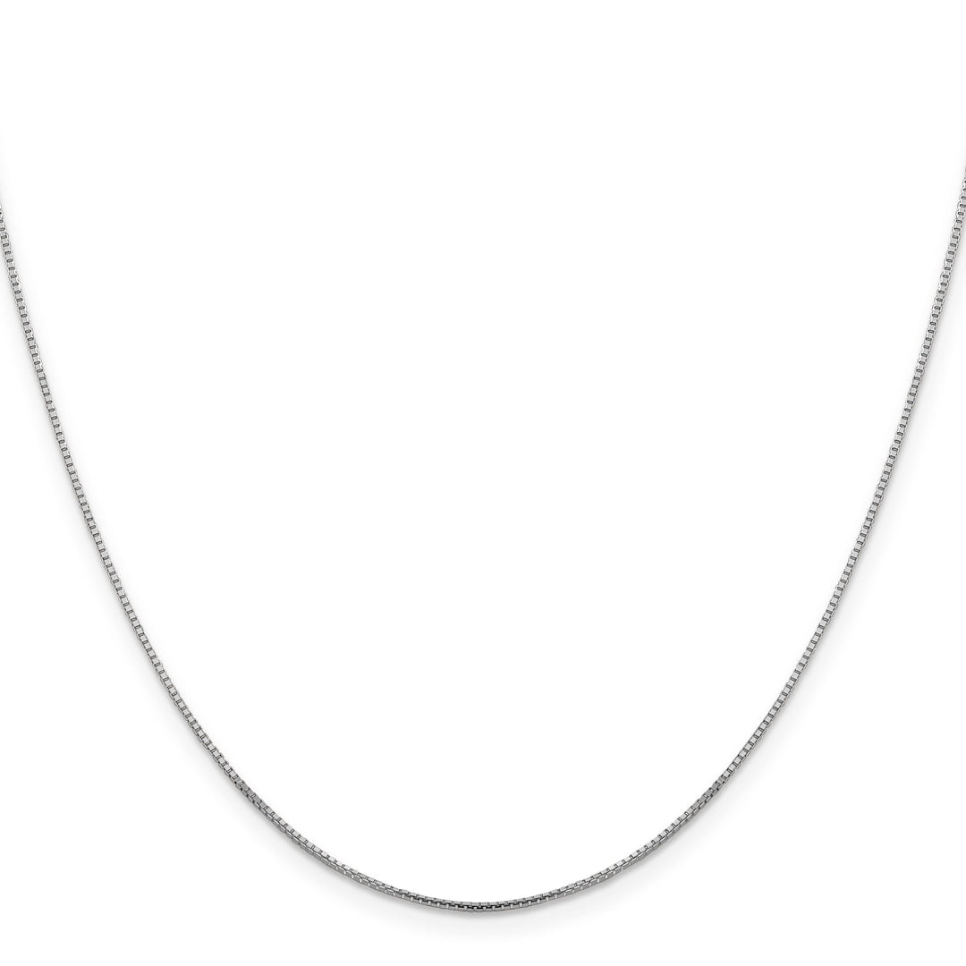 14K White Gold 1 mm Octagonal Sparkle Box Chain