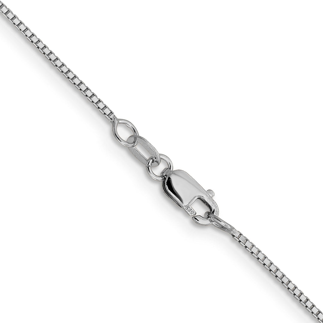14K White Gold 1 mm Octagonal Sparkle Box Chain