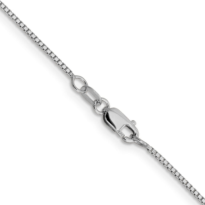 14K White Gold 1 mm Octagonal Sparkle Box Chain