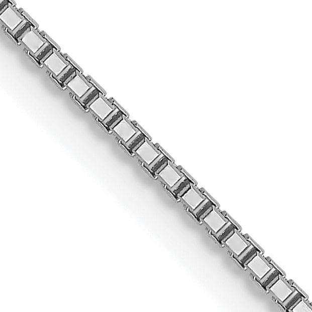 14K White Gold 1 mm Octagonal Sparkle Box Chain
