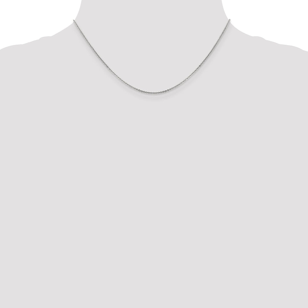 14K White Gold 1.4 mm Flat Cable Chain