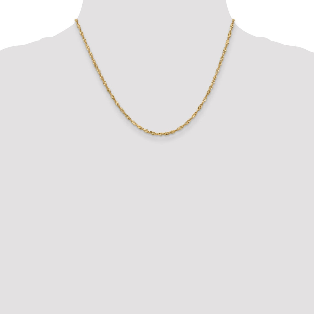 14k Yellow Gold 1.9 mm Singapore Chain