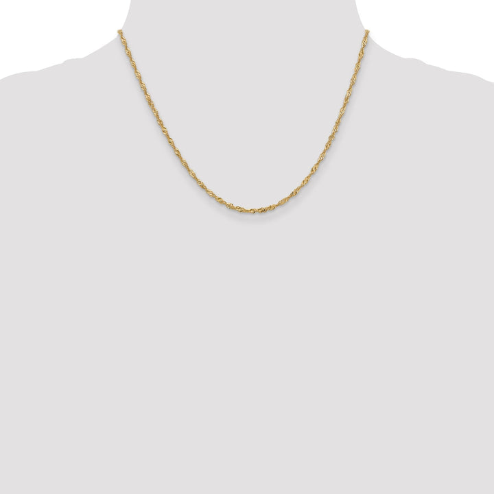 14k Yellow Gold 1.9 mm Singapore Chain