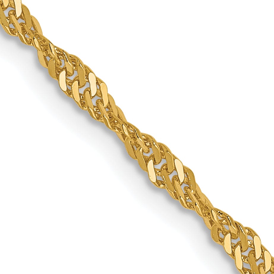 14k Yellow Gold 1.9 mm Singapore Chain