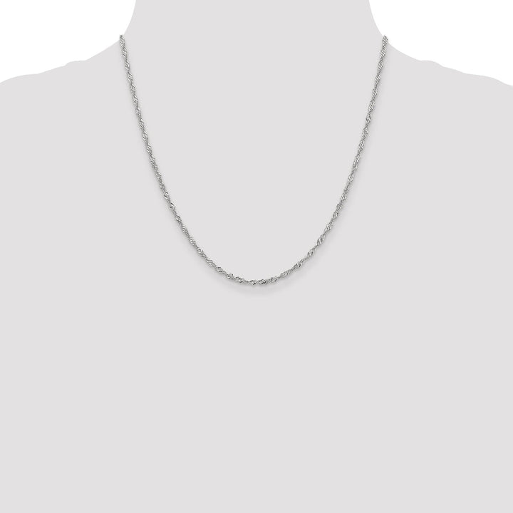 14K White Gold 1.9 mm Singapore Chain