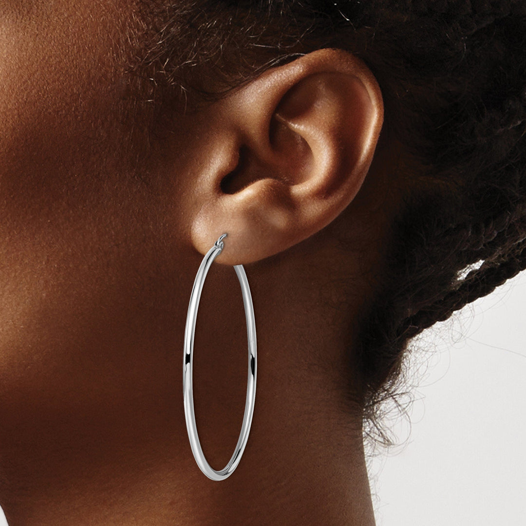 14k White Gold Hoop Earrings