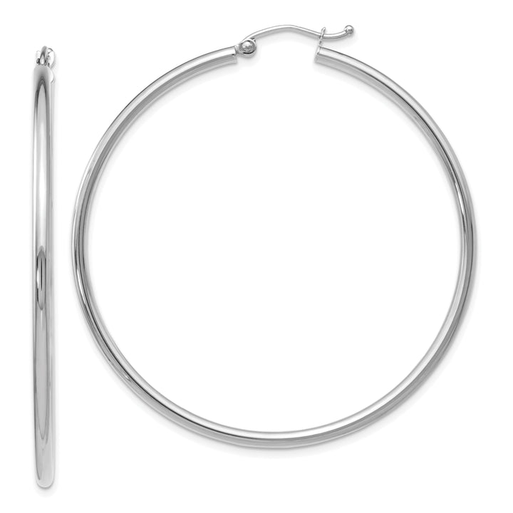 14k White Gold Hoop Earrings