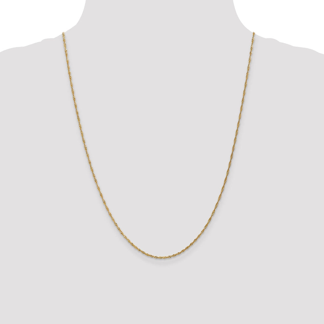 14k Yellow Gold 1.3m Singapore Chain with Lock