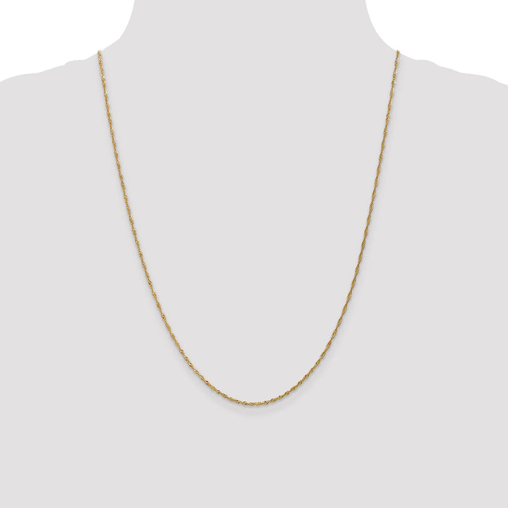 14k Yellow Gold 1.3m Singapore Chain with Lock