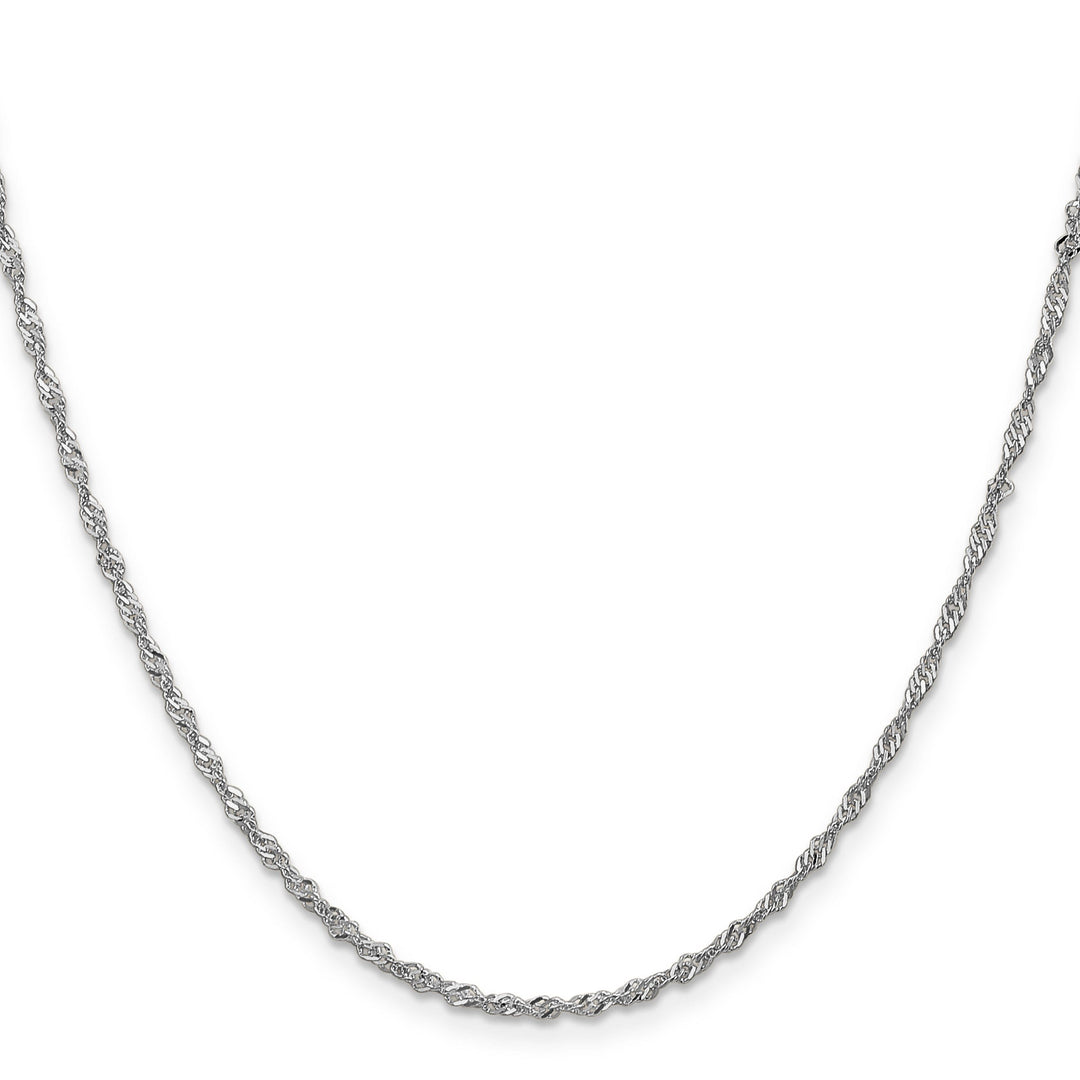 Leslie 14K White Gold Singapore Chain with Lock