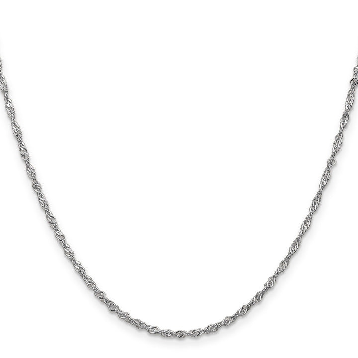 Leslie 14K White Gold Singapore Chain with Lock