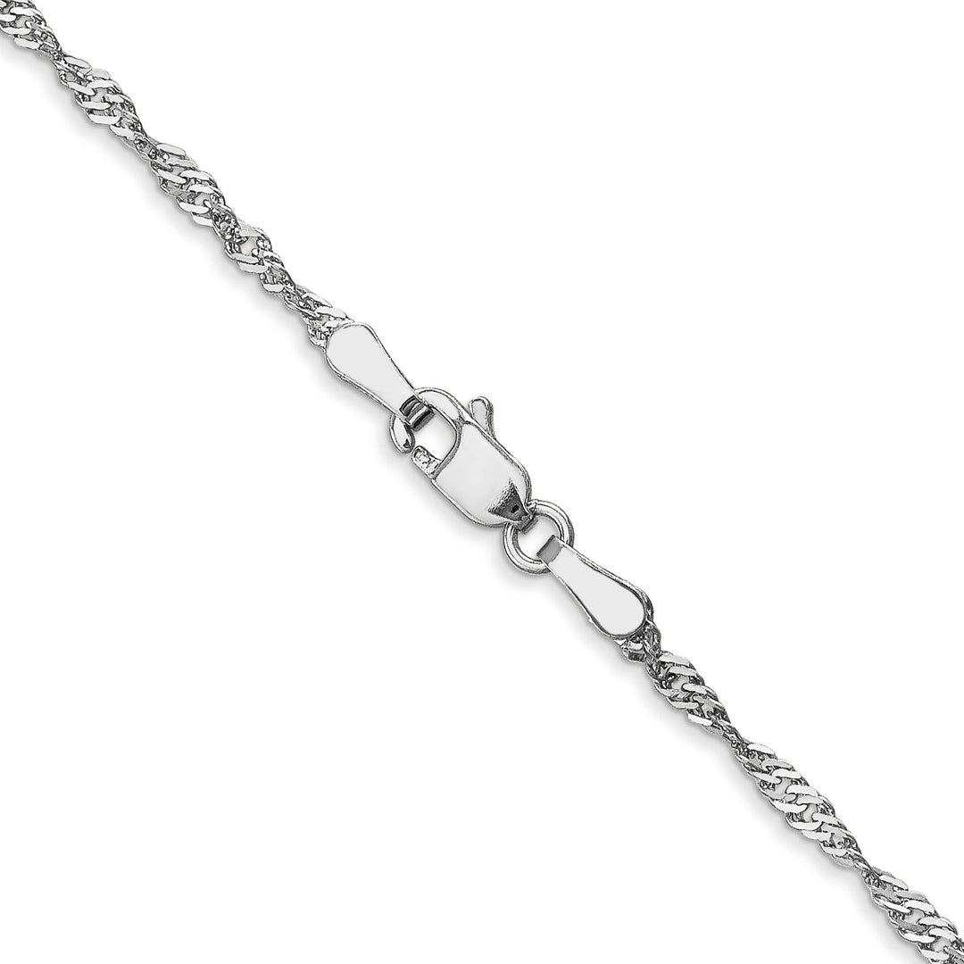 Leslie 14K White Gold Singapore Chain with Lock