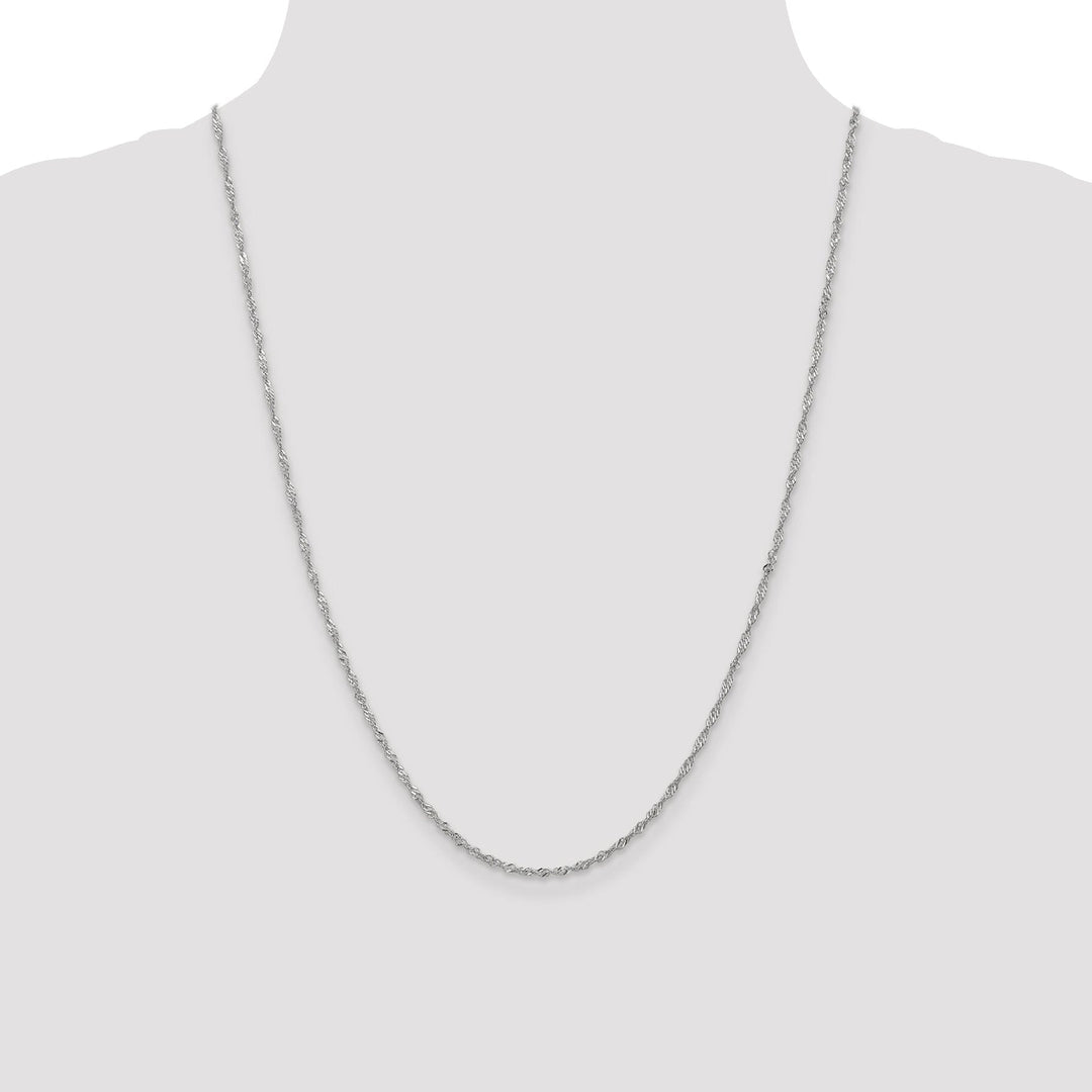 14K White Gold 1.6 mm Singapore Chain