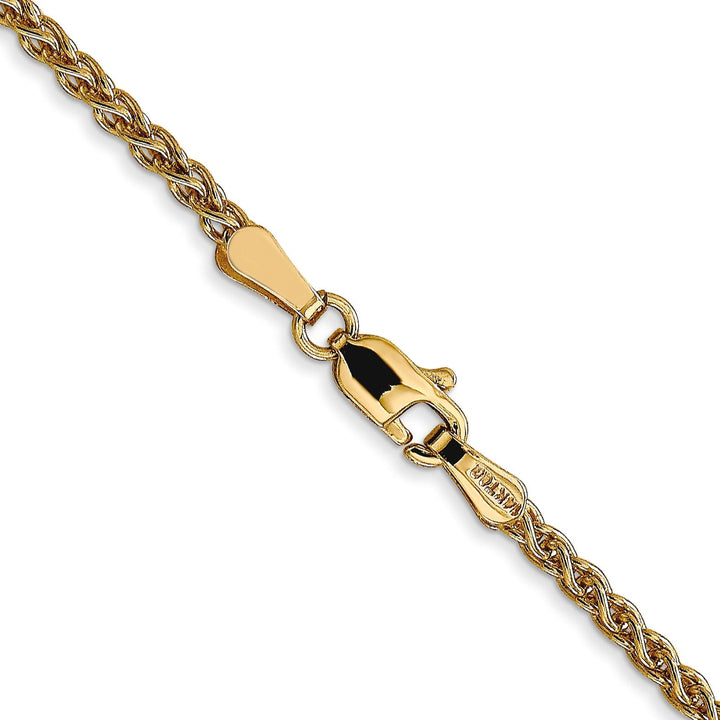 14k Yellow Gold 2.1mm Spiga Wheat Chain